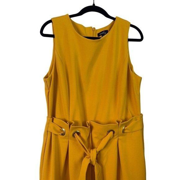 Mod X Women's Sunflower Yellow Crepe Texture Sleeveless Wide Leg Jumpsuit Size X - Picture 5 of 11